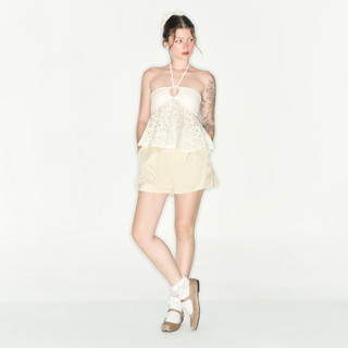 Dottie - quần ngắn túi nổi - be - q0340