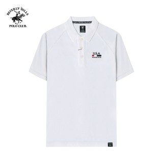 Beverly Hills Polo Club-Áo polo Ngắn tay Nam Slim Fit Trắng Pha phối-PMSSW23TL001