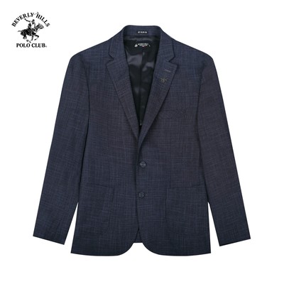 Beverly Hills Polo Club-Áo Blazer 2 Lớp Nam Slim Fit Đen Trơn-BZMSLS23V009