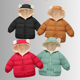 Áo khoác lông cừu, áo phao trẻ em, áo khoác lót lông cừu bên trong giữ ấm cho bé trai, bé gái từ 8-32kg