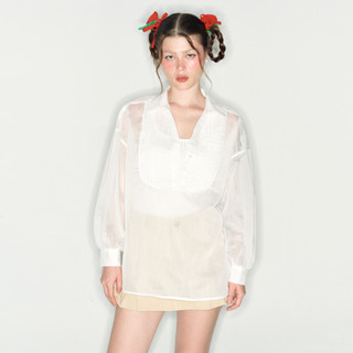 DOTTIE - Áo sơ mi kiểu vải organza - Trắng - T0860