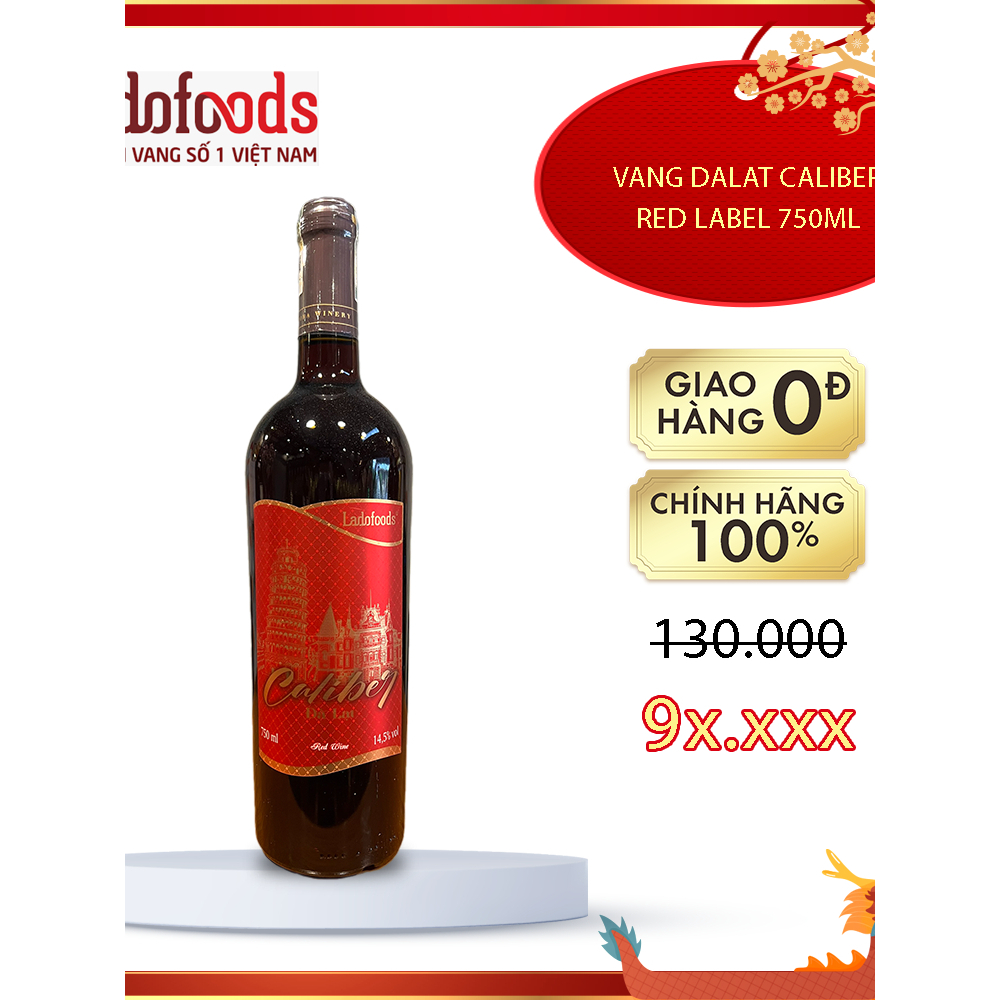 Rượu vang đỏ Đà Lạt Caliber 750 ml