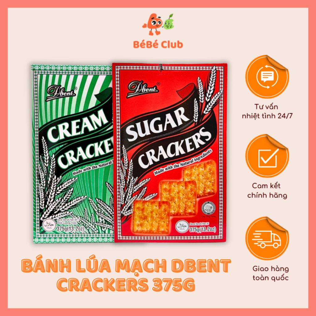 [DATE 2026] BÁNH LÚA MẠCH DBENT CREAM CRACKERS/SUGAR CRACKERS 375G