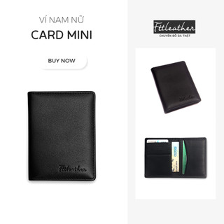 Ví da nam nữ đựng thẻ card mini da bò cao cấp dáng đứng gập đôi nhỏ gọn nhiều ngăn