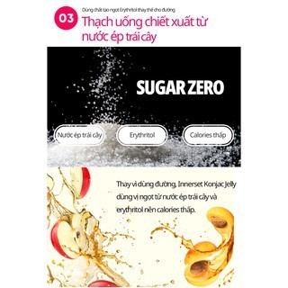[INNERSET] THẠCH COLLAGEN KONJAC JELLY HỘP 10 GÓI (VỊ ĐÀO/TÁO/NHO XANH