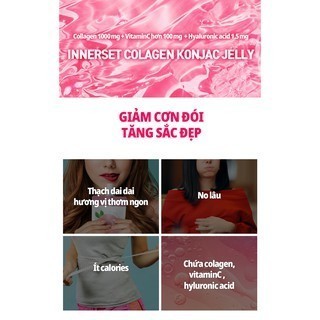 [INNERSET] THẠCH COLLAGEN KONJAC JELLY HỘP 10 GÓI (VỊ ĐÀO/TÁO/NHO XANH