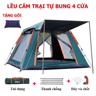 Lều Cắm Trại Du Lịch Dã Ngoại,  Liều Phượt Tự Bung 4 đến 6 người Chống Thấm Nước Chống Muỗi Gấp Gọn Tiện Lợi