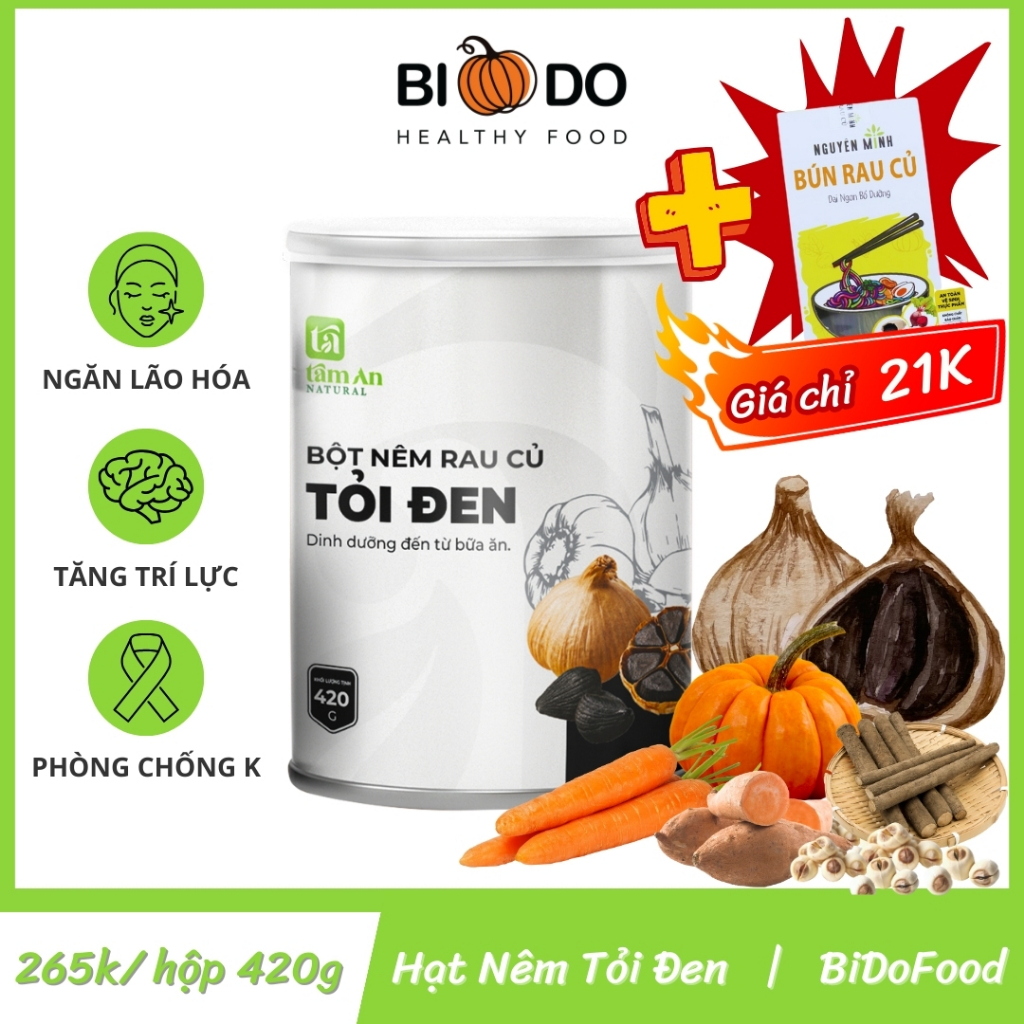 Hạt Nêm Rau Củ Tỏi Đen 420g - Bí Đỏ Food - Bột Nêm Hữu Cơ Tốt Cho Sức Khỏe