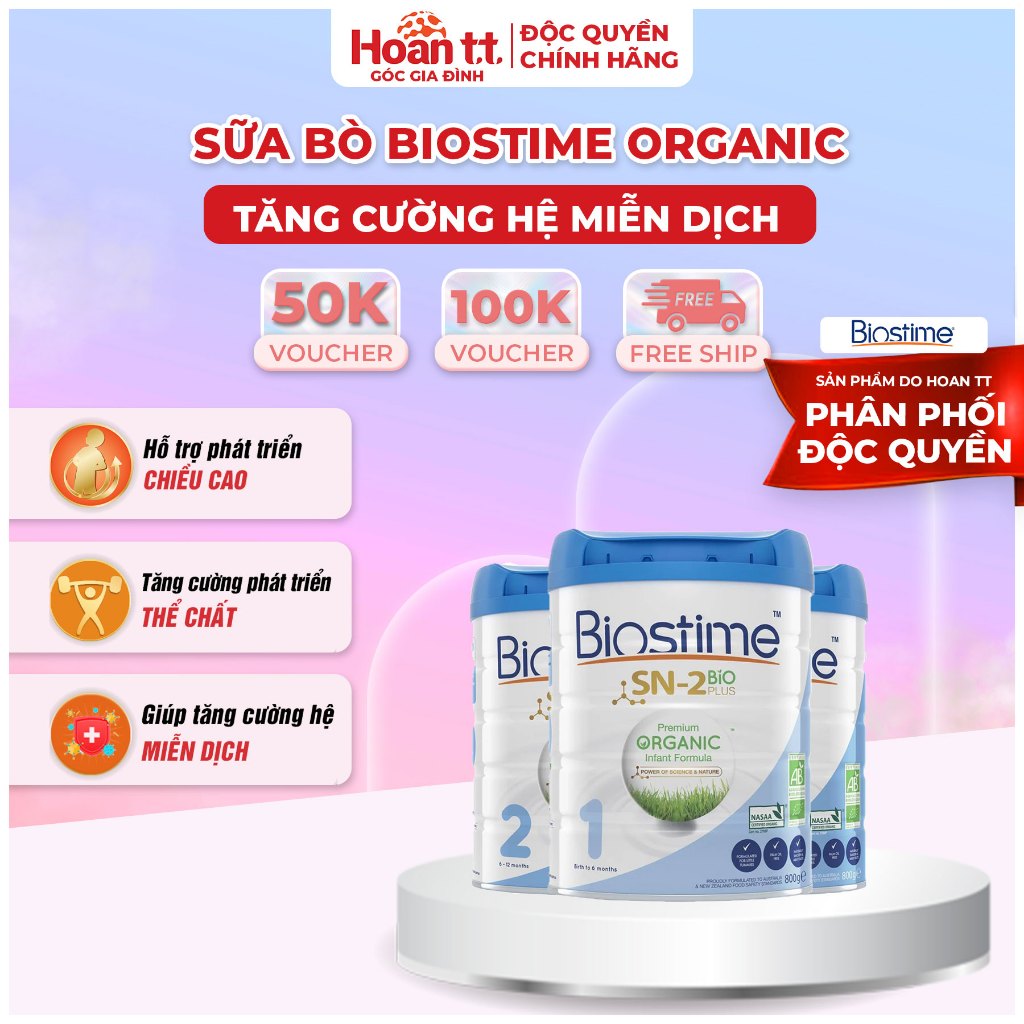 Sữa Bò Tăng Khả Năng Hấp Thu Cho Bé BiostimePlus Organic