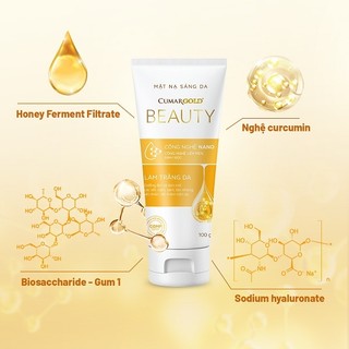 Mặt nạ sáng da CumarGold Beauty giúp hỗ trợ mờ thâm nám, dưỡng sáng da từ nghệ Nano curcumin - CMB02
