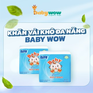Khăn vải khô lau cho bé Baby Wow mềm mịn, thất hút tốt, anh toàn cho da nhạy cảm, bộ gỗ tự nhiên