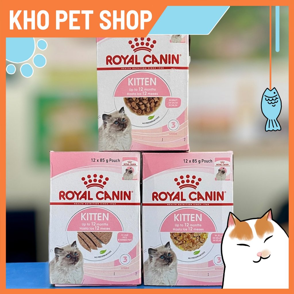 (NGUYÊN HỘP 12 GÓI) Pate Royal Canin cho mèo bé kitten
