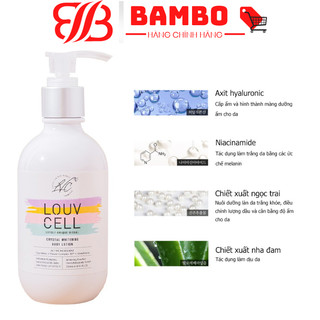 Kem dưỡng ẩm trắng da body Louv Cell Crystal Whitening Body Lotion 250ml