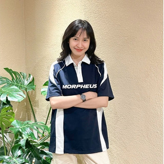 Áo polo nữ chất cotton khô 3158  unisex tay lỡ form rộng với hình in chữ (PHEUS) CaMa Store M425