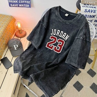 Áo thun Wash Basic form rộng tay lỡ in hình, Áo T-Shirt Wash Cotton Oversize phong cách Streetwear