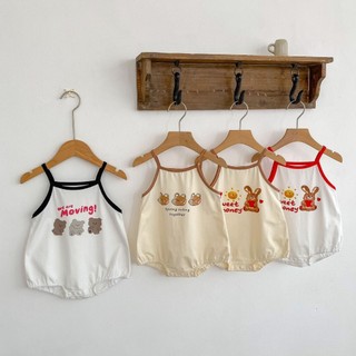 Body chip hai dây Bodysuit cho bé sơ sinh bé trai bé gái Áo liền quần Jumpsuit SLH168