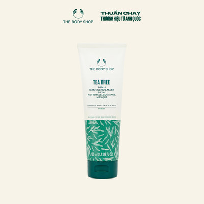 Sữa Rửa Mặt Đa Năng 3 Trong 1 Tràm Trà Tea Tree Wash Scrub Mask 3in1 125ML THE BODY SHOP