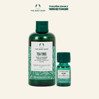 Combo Dành Cho Da Mụn Sữa Rửa Mặt 250ml & Tinh Dầu 10ml Tea Tree The Body Shop