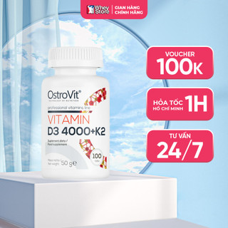  Hỗ Trợ Xương Khớp Ostrovit Vitamin D3 4000 + K2 Tăng Phục Hồi Cơ Nâng Cao Đề Kháng Hộp 100 110 Viên Chính Hãng 