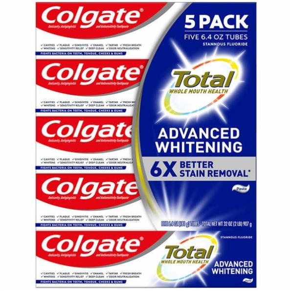 Kem đánh răng cho người lớn Colgate Total SF Advanced Whitening 181g của Mỹ