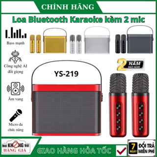 Loa Karaoke Bluetooth YS-219 Kèm 2 Mic - micro hút giọng, Âm Thanh Sống Động, bass cực căng, Bảo hành 2 năm