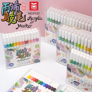  Bút lông màu Marker Acrylic bút đầu mềm 9123 loại 24 36 48 60 màu họa cụ bút dạ màu vẽ học sinh 