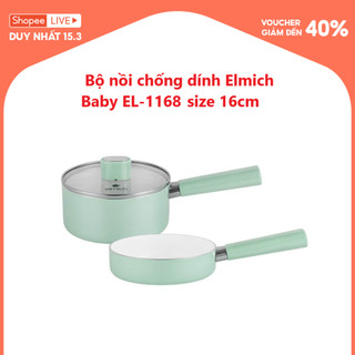 Bộ nồi chảo chống dính sứ Elmich Baby EL 1168