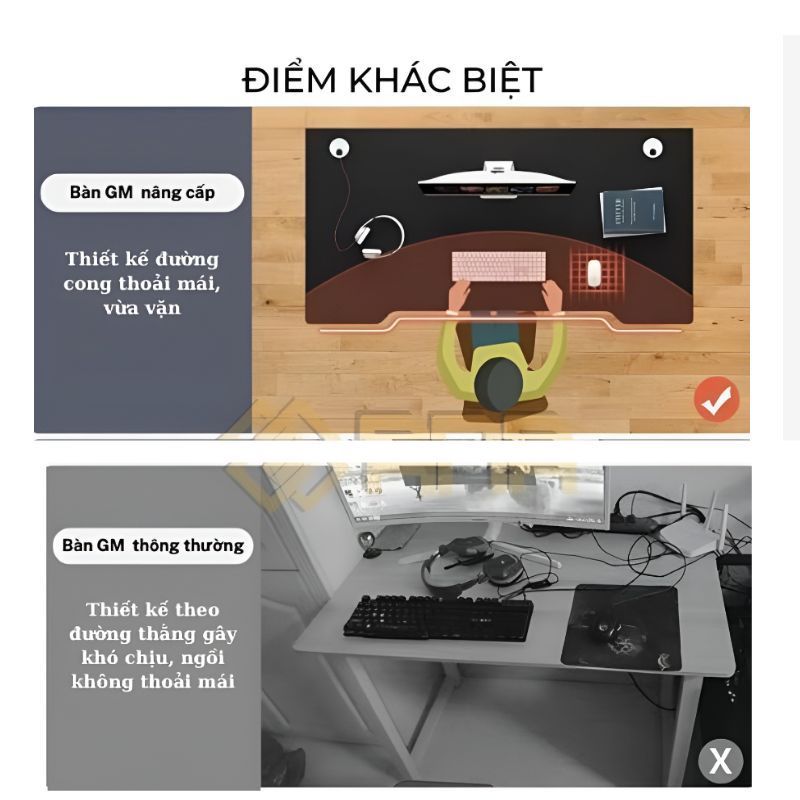 Bàn làm việc chân chữ K cong kèm kệ lửng, bàn gaming giá xưởng chân sắt 2x4cm sơn tĩnh điện chắc chắn lắp ráp dễ dàng | BigBuy360 - bigbuy360.vn