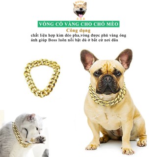 Vòng cổ mạ vàng cho chó mèo - Dây chuyền vàng cho chó mèo