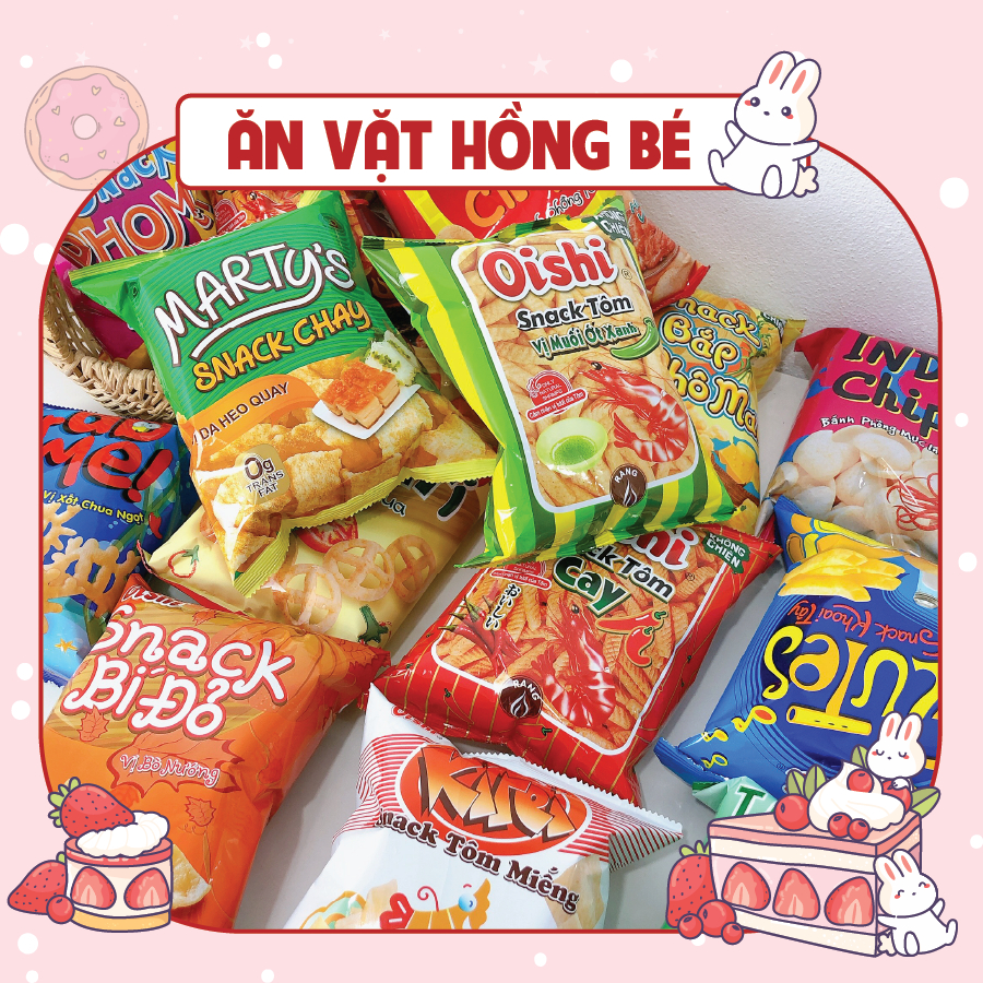 (GÓI LỚN 32G) Bim bim oishi đủ vị hàng chính hãng - Snack Oishi giòn , đồ ăn vặt