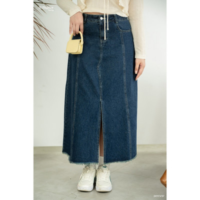 Chân váy jeans dài dáng xòe BIGSIZE (55kg đến 95kg) - 24YCV37 - [BU Bigsize Young]