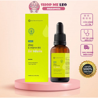 Kẽm Giọt Nutrivitality Zinc Bổ Sung Vitamin B12 Tăng Sức Đề Kháng Cho Bé Hộp 30ml