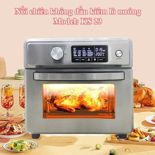 Nồi chiên không dầu Sharp KS23 dung tích 23L siêu lớn, kiềm lò nướng đa năng, Nướng 2 chiều đối lưu BH 12T