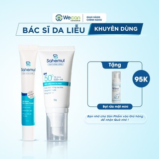 Combo Kem Mụn Sahemul 20gr dùng cho mụn bọc, mụn viêm & Kem Chống Nắng Kiềm Dầu Cho Da Mụn 50gr