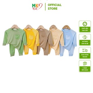 Đồ Bộ Dài Tay Bé Trai, Bé Gái  Minky Mom Vải Cotton Lạnh Sọc Cười Dễ Thương, Bộ Mặc Nhà Cho Bé 6-18kg