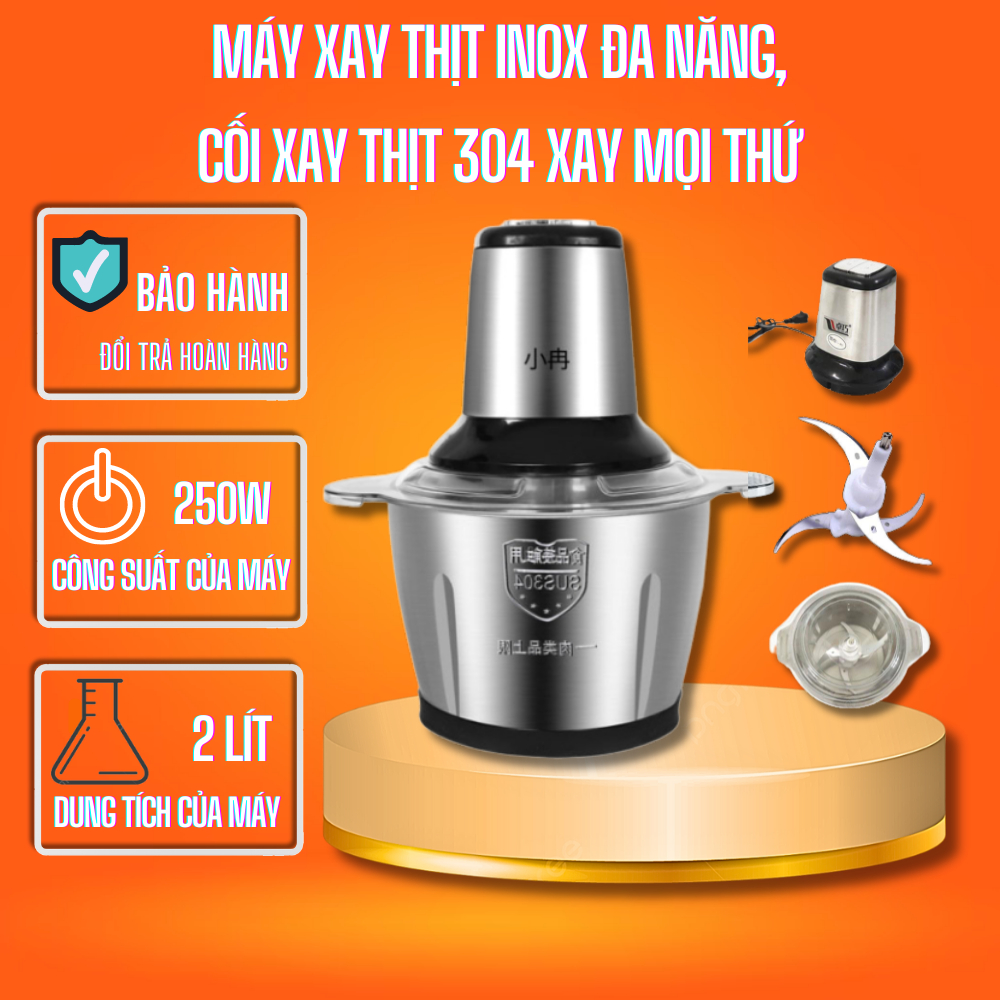 Máy xay thịt - xay sinh tố đa năng cối inox 304, công suất lớn xay thịt, xay tỏi ớt, xay rau [ bảo hành 12 tháng ]