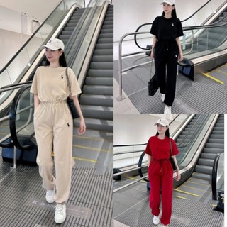 Set áo thể thao 3 màu thêu ngựa áo rút dây mix quần bo dài siêu chất
