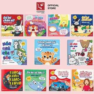 Sách - Ehon Song ngữ cho bé 0-4 tuổi (Màu sắc, Hình khối, Nhận biết) kèm mã QR nghe nói (Bộ 11 cuốn)
