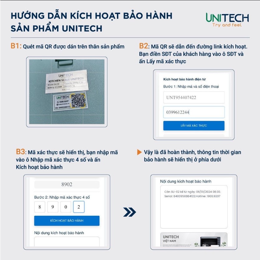 Cân tiểu li (cân điện tử) cao cấp Unitech - chính xác 1g - Sử dụng chế biến đồ ăn