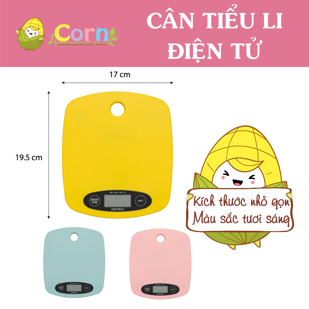 Cân tiểu li (cân điện tử) cao cấp Unitech - chính xác 1g - Sử dụng chế biến đồ ăn