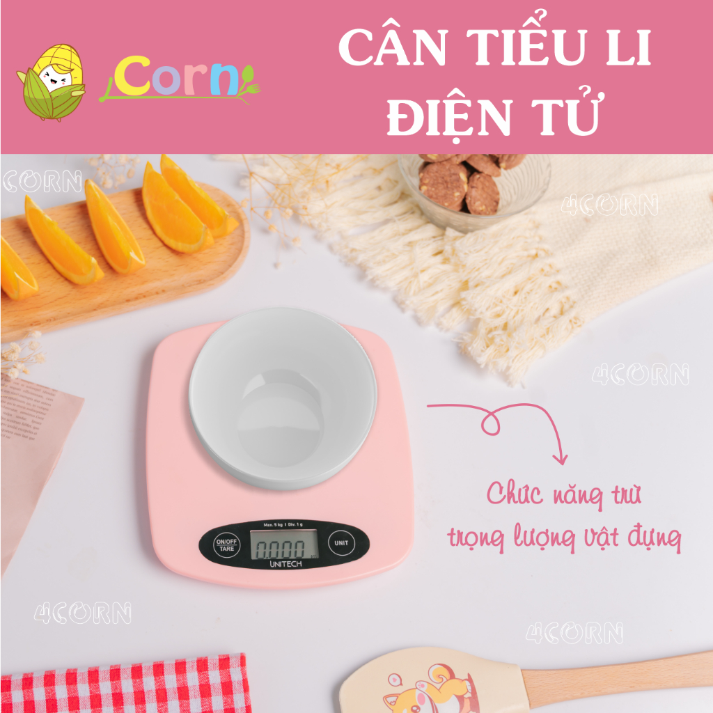Cân tiểu li (cân điện tử) cao cấp Unitech - chính xác 1g - Sử dụng chế biến đồ ăn