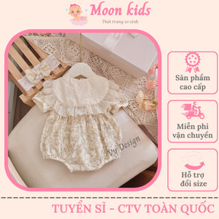 Body Công Chúa Cho Bé Gái MOONKIDS Thiết Kế Cao Cấp Tặng Phụ Kiện, Bodysuit Sơ Sinh, Đầm Đầy Tháng, Body Bé Gái