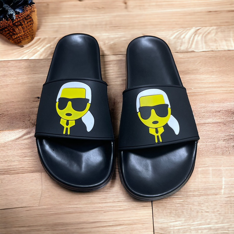 Dép nam karl ông già đeo kính size 38-43, Dép quai ngang nam nữ hình KARL cool ngầu hot 2024