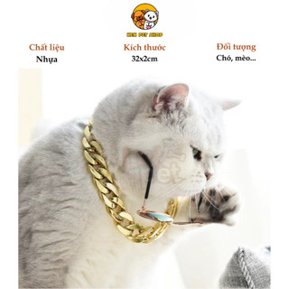 Dây Chuyền Vàng Vòng Cổ Xích Mạ Vàng Cho Chó Mèo Thời Trang Phụ Kiện Thú Cưng Ken Pet Shop