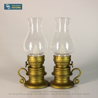 2 Cây Đèn Dầu Trang Trí 14Cm - Đèn Bàn Thờ Đông Phương Fatima (NCDS-0173)