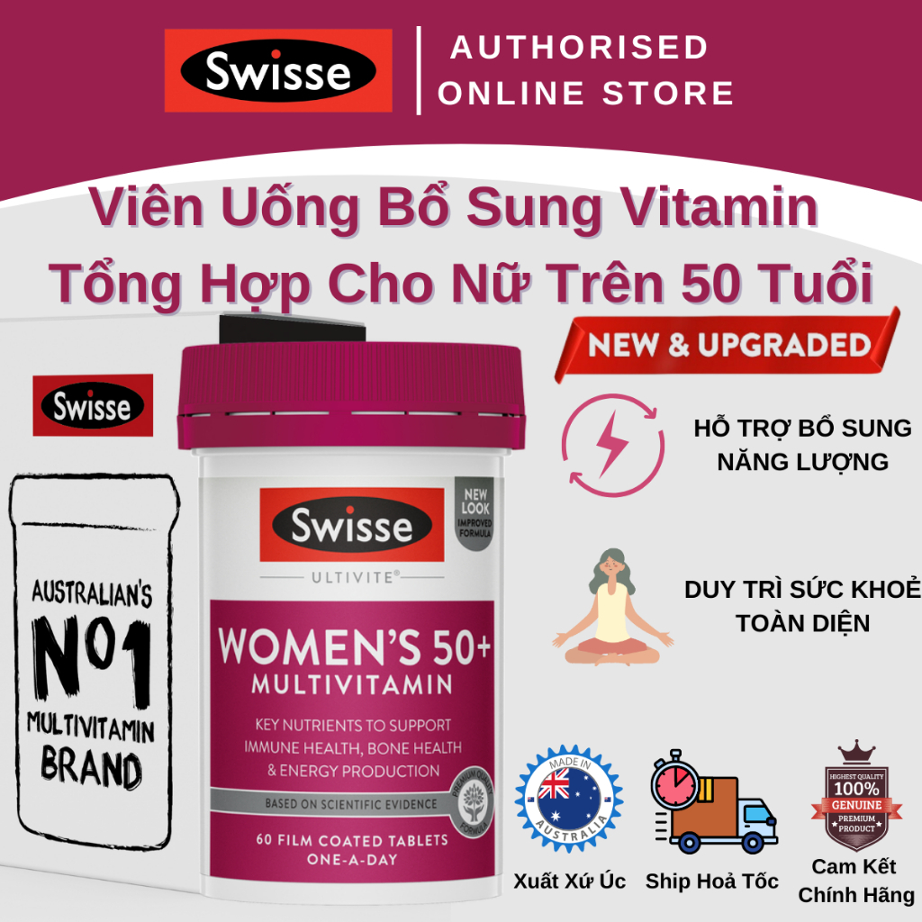 Vitamin tổng hợp cho nữ trên 50 tuổi Swisse Ultivite Women s 50+