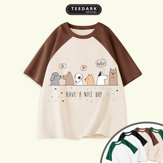 Áo thun raglan tee nam nữ NICE DAY by TEEDARK chất cotton mềm mịn, Áo phông unisex form rộng tay lỡ - Mã TDPT682