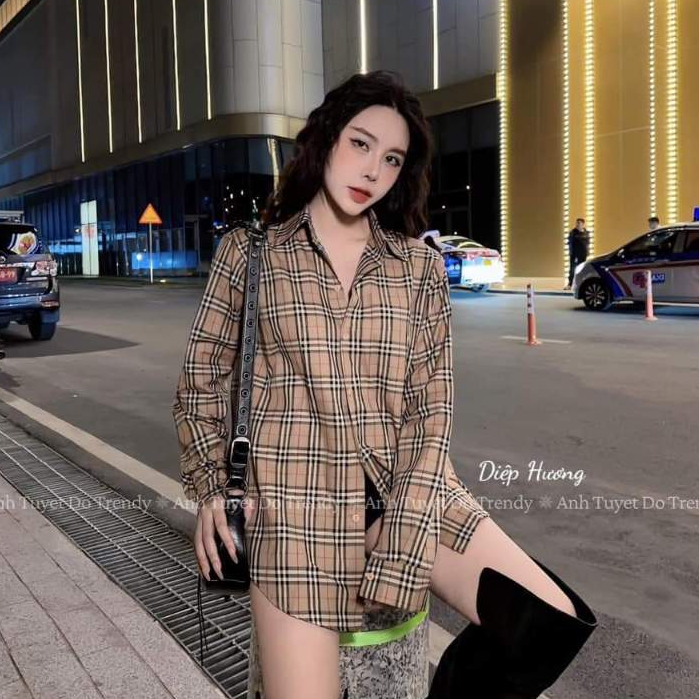 Áo Sơ Mi Kẻ Trơn BBR Dài Tay ❤ Somi Nữ Đuôi Tôm Chất Vải Cotton Mềm Mịn NA194