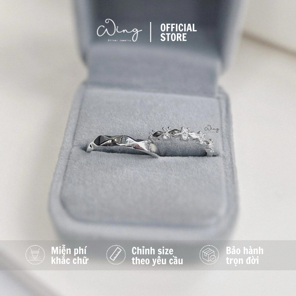 Nhẫn Đôi Dahlia - Trang Sức Bạc The Wing Silver