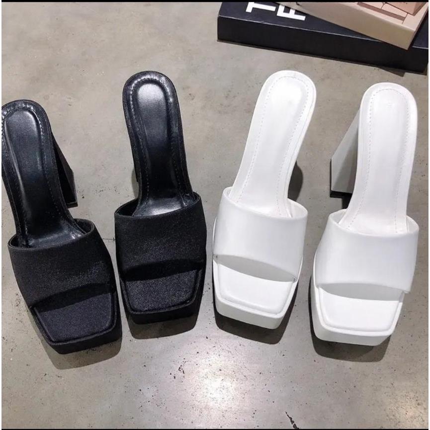 Dép Cao Gót Đúp 12cm NT Store Quai Ngang Si Lụa Thời Trang Phù Hợp Đi Tiệc, Đi Chơi__MÃ 023_L1A. | BigBuy360 - bigbuy360.vn